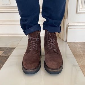 DONNA KARAN NY Brown suede leather boots Size 13